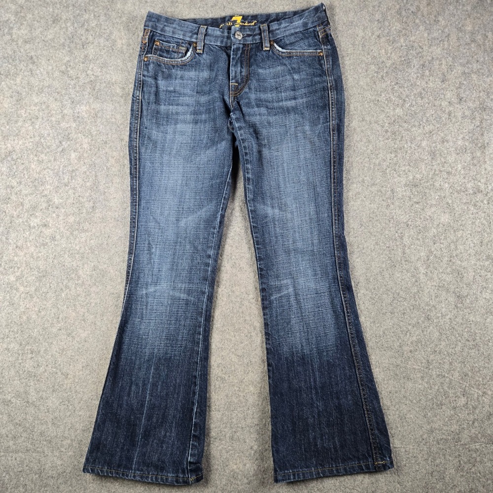 7 For All Mankind Jeans Womens 26 Blue A Pocket Flare Low Rise Y2K Vintage 90s